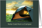 Tent And Sunset Camp Notes Thinking of you card