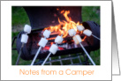 Roasting Marshmallow on Campfire Camp Notes card