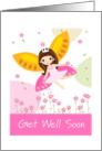 Get Well Soon Wishes From The Hospital Fairy With Cute Pink Flowers card