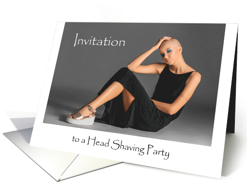 Invitation to a Cancer Head Shaving Party For Female With No Hair card