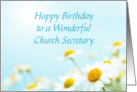 Birthday Card With Daisies for Church Secretary card