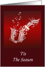 Christmas Trumpet And Musical Notes Tis The Season card