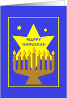 Happy Hanukkah Card With Menorah/Stars and Candles card
