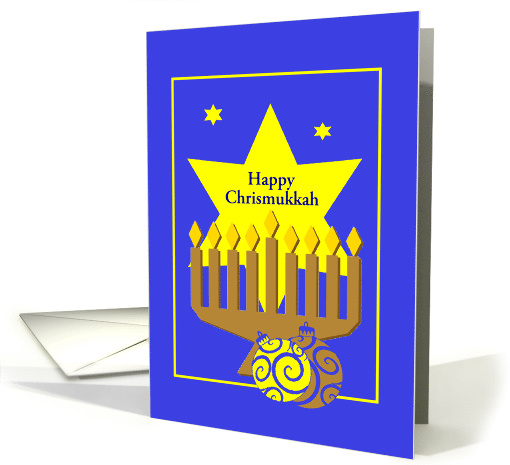 Happy Chrismukkah/Menorah/Stars/Candles/Ornaments/Custom card