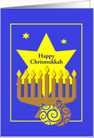 Happy Chrismukkah/Menorah/Stars/Candles/Ornaments/Custom card