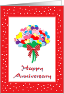 Happy Anniversary-For Wife-Colorful Hearts Bouquet card