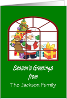 Season’s Greetings From/Custom Name Card/Santa And Toys card