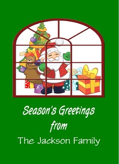 Season's Greetings From/Custom Name Card/Santa And Toys