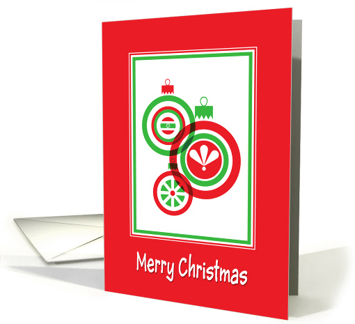 Merry Christmas-Red And Green Ornament Design card (1405928)