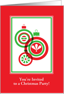 Christmas Party Invitation-Red And Green Ornament Design-Custom card