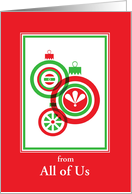 From All Of Us-Christmas-Red And Green Ornament Design-Custom card