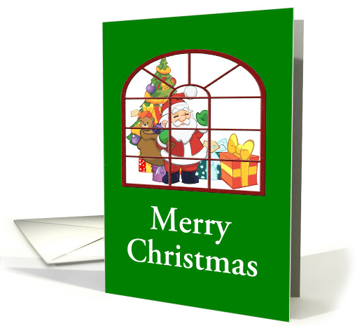 Merry Christmas-Santa and Bag Of Toys-Custom card (1406058)