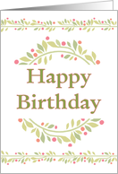 Birthday On Christmas-Holly Wreath and Berries-Wreath and Garland card