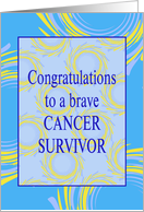 Cancer Remission Congratulations With Yellow and Blue Swirls card