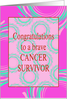 Cancer Remission Congratulations With Pink and Blue Swirls card