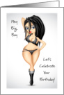 Sexy Lady In Boots And Lingerie For Birthday Art Nouveau card