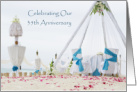 35th Anniversary For Spouse With Blue Bows On Wedding Seating card