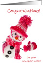Congratulations New Spectacles Snowgirl Snowman In Pink Glasses card