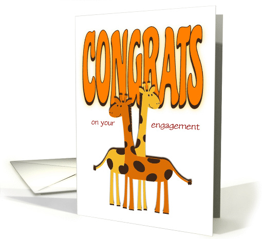 Congrats On Your Engagement Giraffes Custom card (1518756)