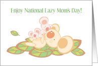 National Lazy Moms Day With Koala Bears On Leaves card
