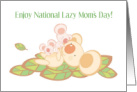 National Lazy Moms Day With Koala Bears On Leaves card