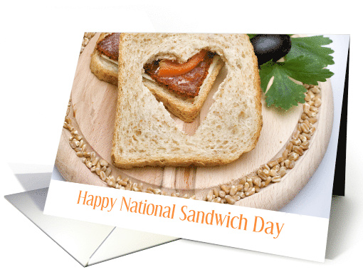 Happy National Sandwich Day Heart Sandwich card (1550818)