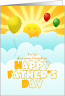 Fathers Day For Grandson Balloons Sunshine Happy Face Custom card