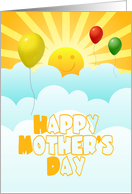 Mother’s Day Birthday With Balloons Sunshine And Happy Face card