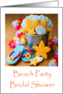 Invitation Beach Party Bridal Shower Decorated Cookies card