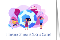 Thinking Of You At Sports Camp Blue For Boys card