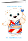 Happy Independence Day Bear For Expecting Parents card