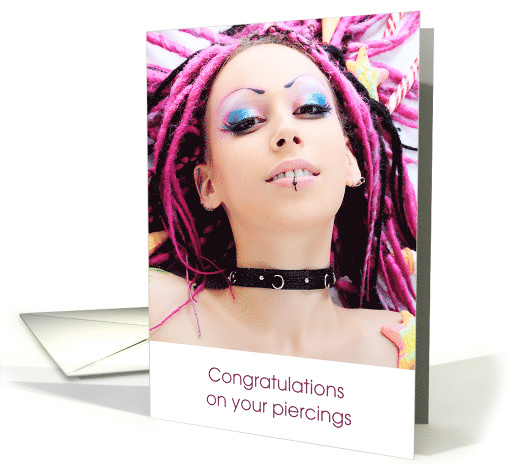 Congratulations On Your Piercings With Cool Woman card (1576450)