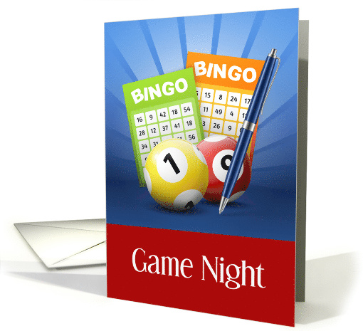 Invitation To Game Night With Cue Balls And Bingo card (1583530)