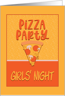 Girls Night Pizza Party Invitation Piece Of Pizza And Dripping Cheese card