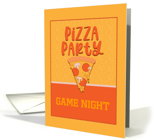 Game Night Pizza Party Invitation Piece Of Pizza And... (1605690)