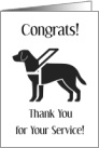 Thank You Service Dog Silhouette Congrats card