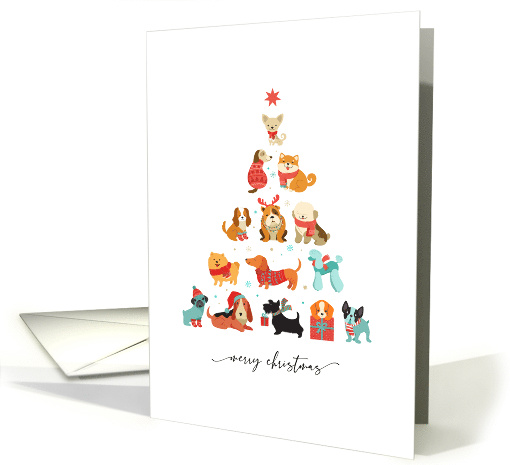 Merry Christmas Christmas Dogs Christmas Tree And Star card (1712436)