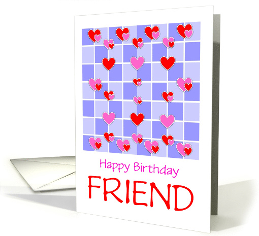 Happy Birthday Hearts For Friend/Custom card (212914)