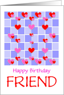 Happy Birthday Hearts For Friend/Custom card