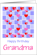 Happy Birthday For Grandma/Hearts/Custom card