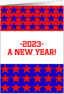 New Year America-2023-Stars-Red-White-Blue-Custom Card