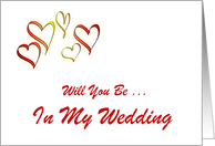 Be In My Wedding-Hearts-Bridal Attendants Invitations card