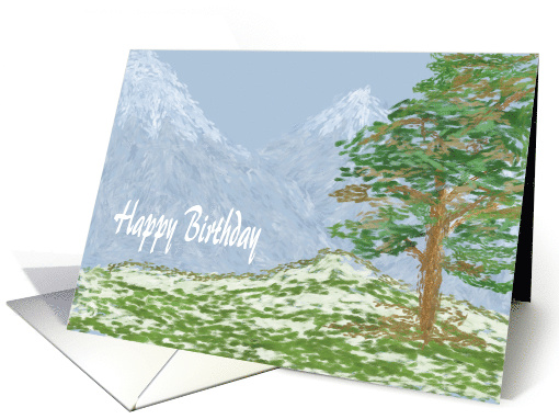 Happy Birthday To Employee With Painted 'look' Mountains card (348038)