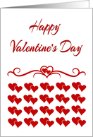 Happy Valentine’s Day With Heart Hearts and Swirl. card