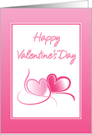 Happy Valentine’s Day Card With Pink Hearts card