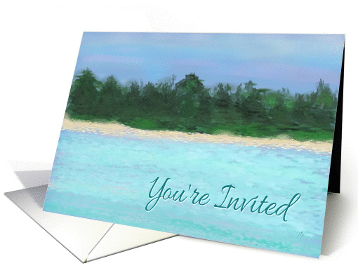 Island Painting Invitation-Beach Party card (398191)