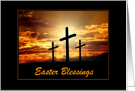 Easter Blessings/Three Crosses/Custom card