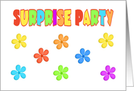 Cute Flowers-Surprise Party Invitation-Colorful Text card