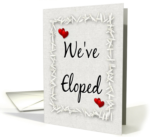 Elopement Party Invitation-Hearts`n Rice card (455965)