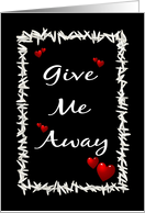 Give My Away-Grandfather-Red Hearts and Rice on Black Background card